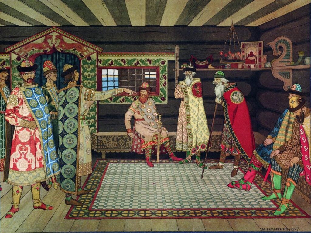 Ivan Yakovlevich Bilibin, Meeting of Princes, 1907 Illustration