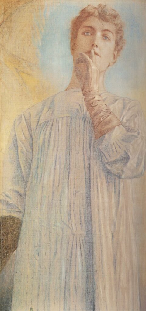 Fernand Khnopff, Silence, c 1890 Pastel on paper, 17.4 × 34.6 in Royal Museums of Fine Arts of Belgium, Brussels