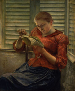 Kuroda Seiki, Reading, 1891 Oil on canvas, 38.7 x 31 in Tokyo National Museum, Tokyo