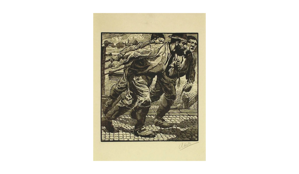 Johannes Josephus Aarts, Polder Workers, before 1919 Woodcut on paper, 11.1 x 8.2 in Kröller-Müller Museum, Otterlo