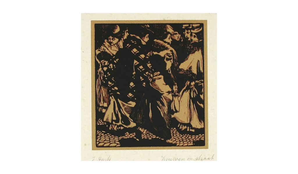 Perseus and the Sea Monster, c 1907 Engraving Leiden University LibraryWomen on the Street, before 1919 Woodcut on paper, 6.9 x 6.5 in Kröller-Müller Museum, Otterlo