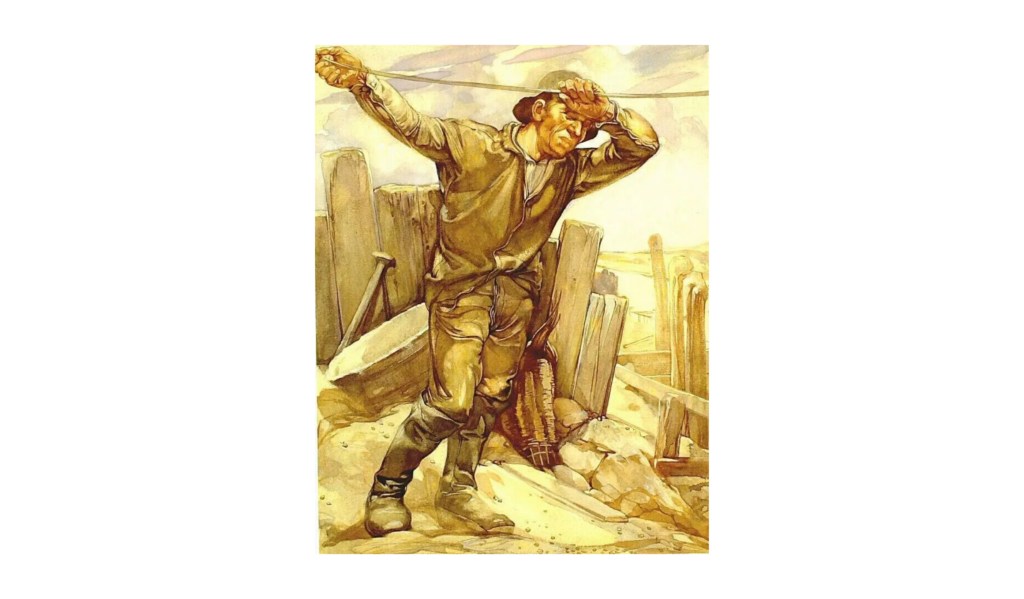 Johannes Josephus Aarts, Pile Driver Worker, late 19th–early 20th century Watercolor on paper, 11.8 x 9.1 in Kröller-Müller Museum, Otterlo