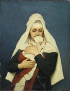 Gabriel von Max, Foster-child, 1870–1880s Oil on canvas, 12.8 x 10 in Hermitage Museum, Saint Petersburg