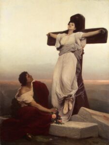 Gabriel von Max, Christian Martyr on the Cross (St Julia), 1865 Oil on canvas, 49.2 x 36.6 in Hermitage Museum, Saint Petersburg