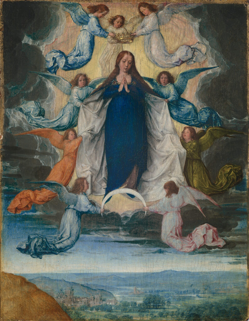 Michel Sittow, The Assumption of the Virgin, c 1500 Oil on panel, 8.4 × 6.6 in National Gallery of Art, Washington, DC