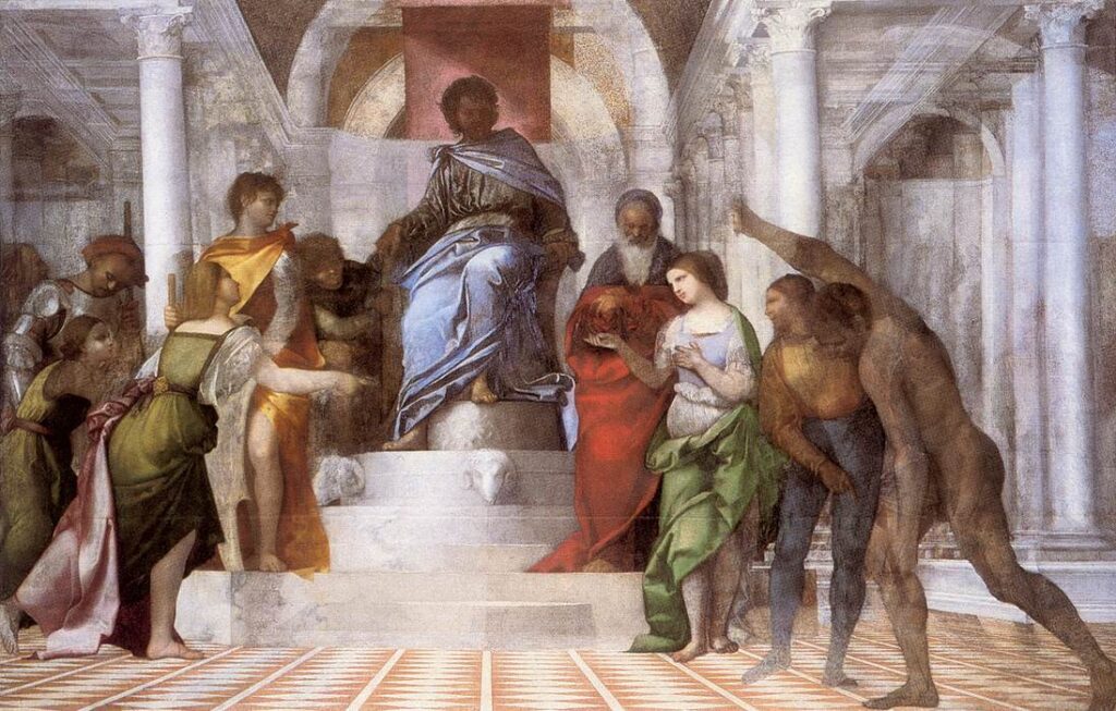 Sebastiano del Piombo, The Judgement of Solomon, 1505–1510 Oil on canvas, 69 × 114 in National Trust, Kingston Lacy, UK