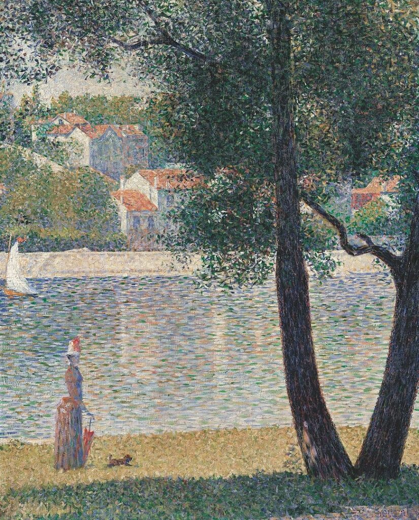 Georges Seurat, The Seine at Courbevoie, 1885 Oil on canvas, 31.9 × 25.6 in Private Collection