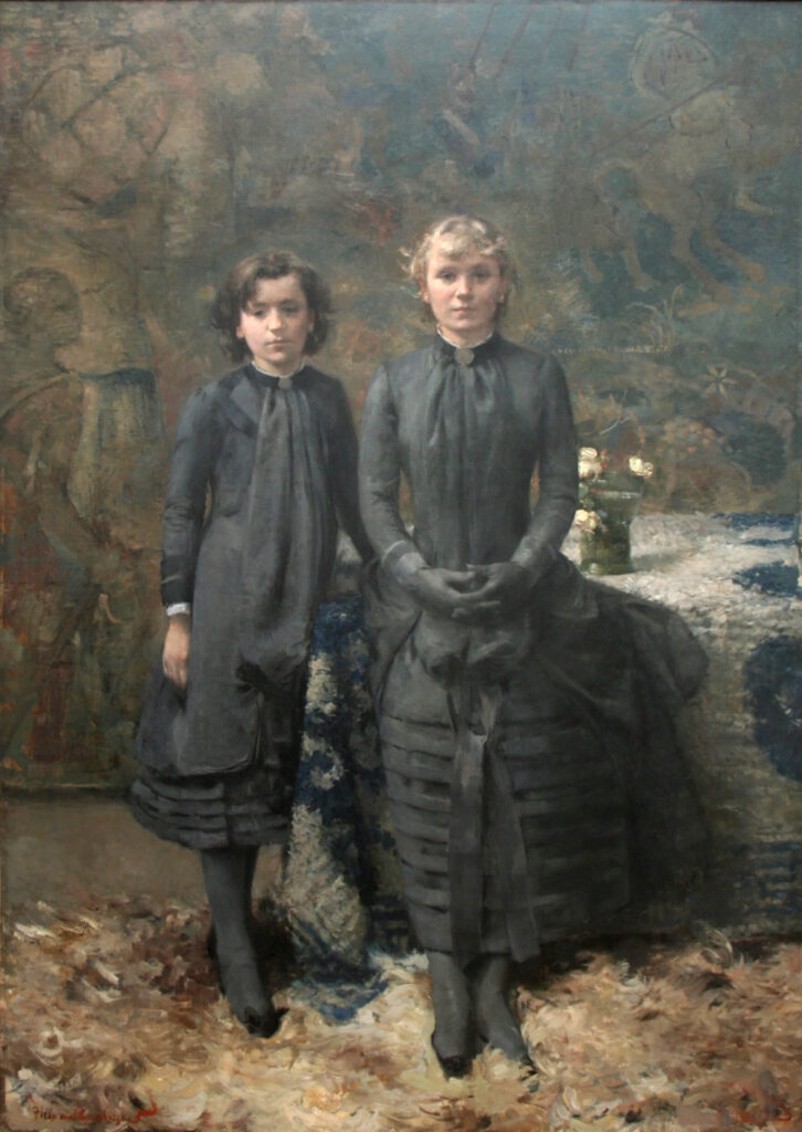 Théo van Rysselberghe, The Sisters of the Painter Schlobach, 1884 Oil on canvas, 81.5 × 57.5 in La Boverie, Liège, Belgium