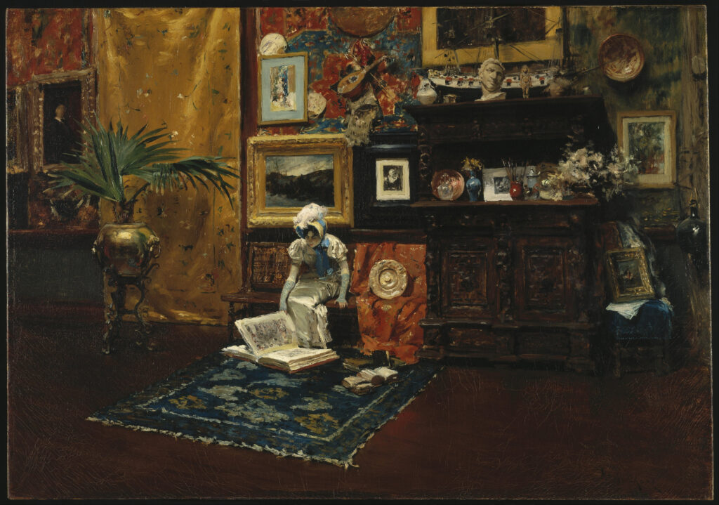 William Merritt Chase, Studio Interior, c 1882 Oil on canvas, 28.1 × 40.1 in Brooklyn Museum, New York