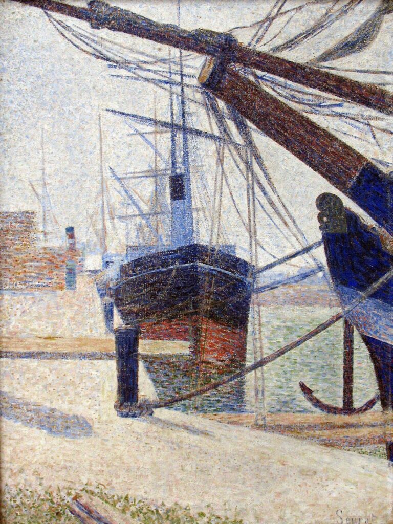 Georges Seurat, A Corner of the Harbour of Honfleur, 1886 Oil on canvas, 31.3 × 24.8 in Kröller-Müller Museum, Otterlo