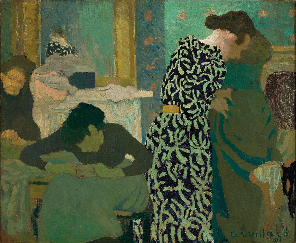 Édouard Vuillard, The Print Dress, 1891 Oil on canvas, 15 × 18.1 in São Paulo Museum of Art