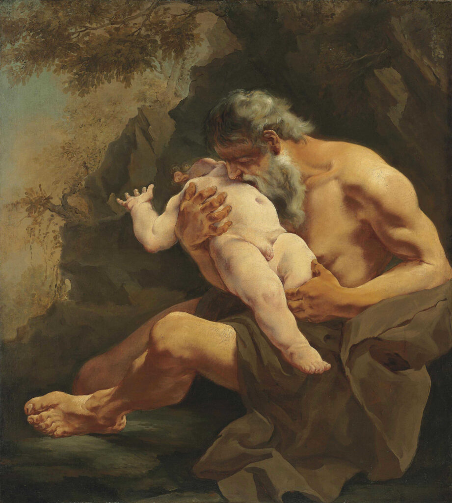 Giulia Lama, Saturn Devouring His Child, 1729 Oil on canvas, 48.5 × 43.9 in Private Collection