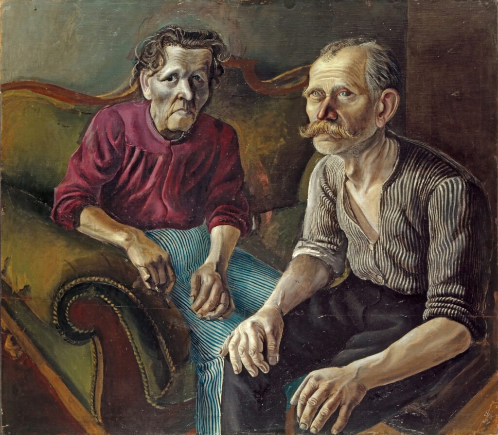 Otto Dix, The Artist's Parents, 1921 Oil on canvas, 44.5 × 39 in Kunstmuseum Basel