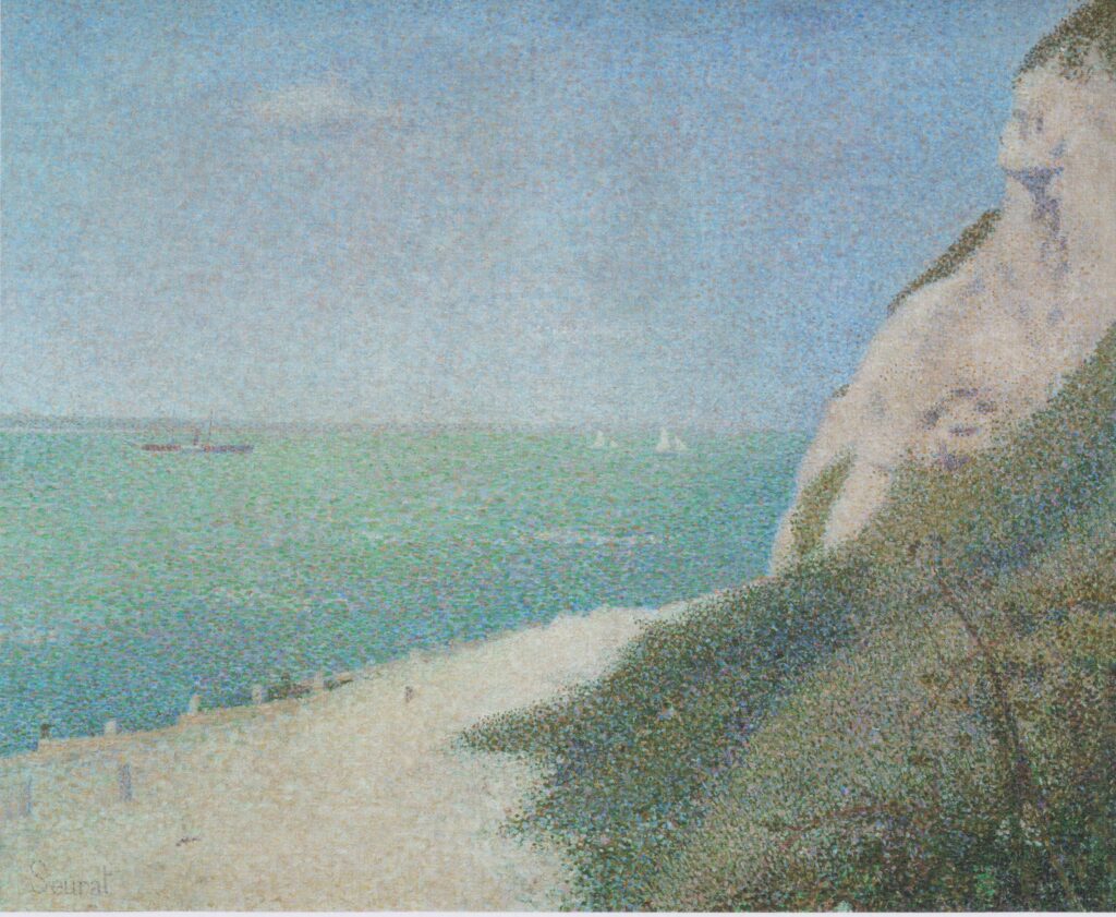Georges Seurat, The Beach at Bas-Butin, Honfleur, 1886 Oil on canvas, 26.4 × 30.7 in Musée des Beaux-Arts, Tournai
