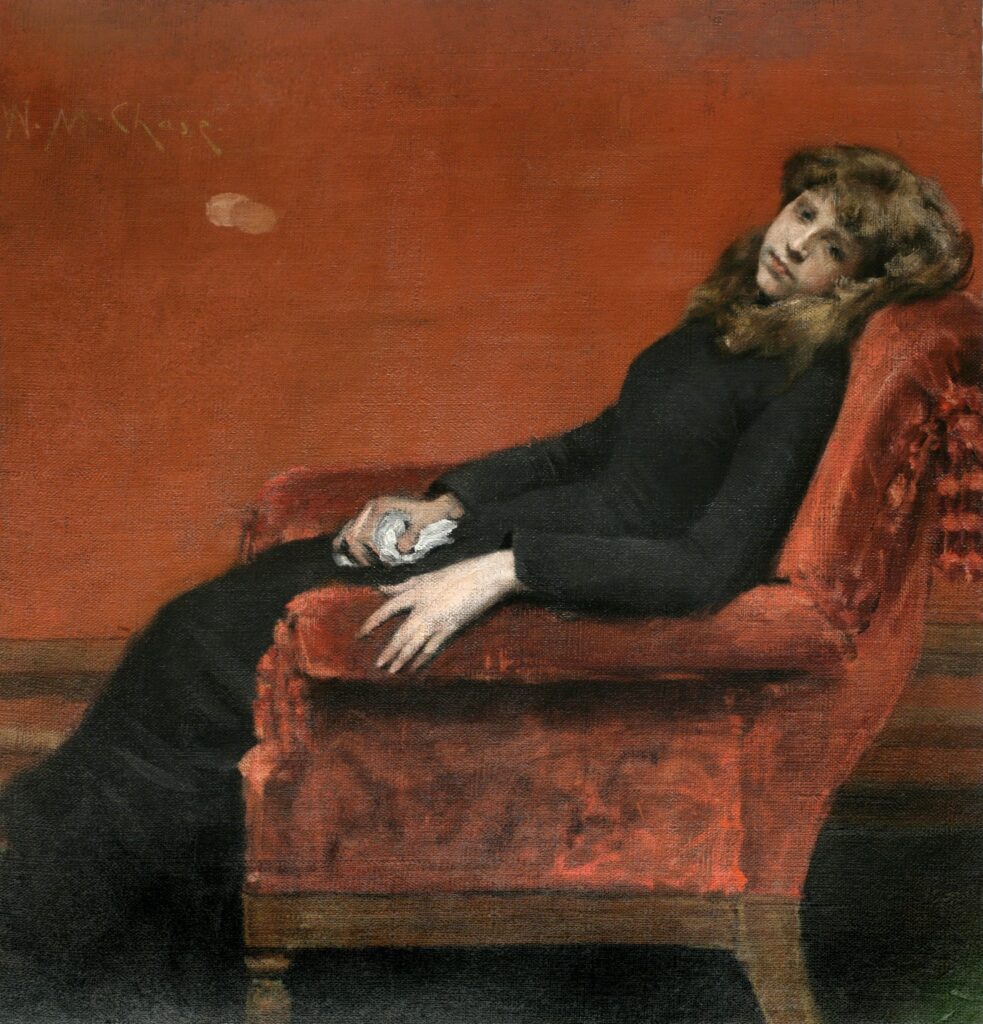 William Merritt Chase, The Young Orphan/At Her Ease, 1884 Oil on canvas, 44 × 42 in National Academy of Design, New York
