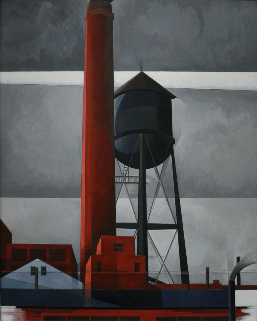 Charles Demuth, Chimney and Water Tower, 1931 Oil on composition board, 30 × 24 in Amon Carter Museum of American Art, Fort Worth