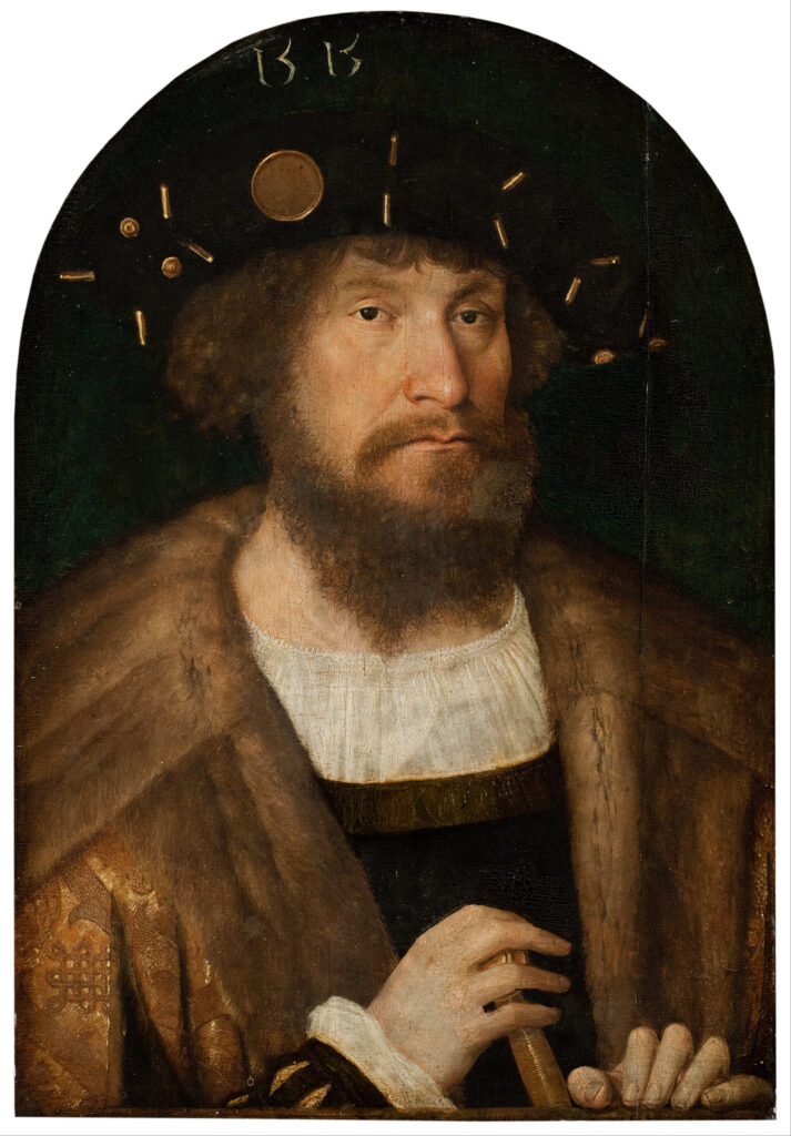 Michel Sittow, Portrait of the Danish King Christian II, 1514–1515 Oil on panel, 12.2 × 8.7 in Statens Museum for Kunst, Copenhagen