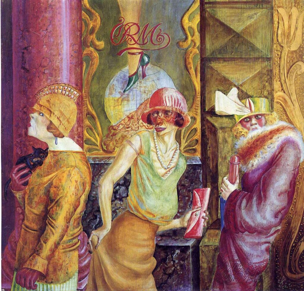 Otto Dix, Three Prostitutes on the Street, 1925 Tempera on plywood, 28.7 × 29.5 in Private Collection