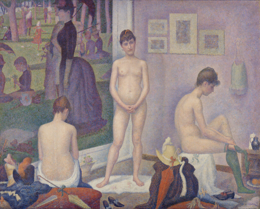 Georges Seurat, Models, 1886–1888 Oil on canvas, 78.8 × 98.4 in Barnes Foundation, Philadelphia