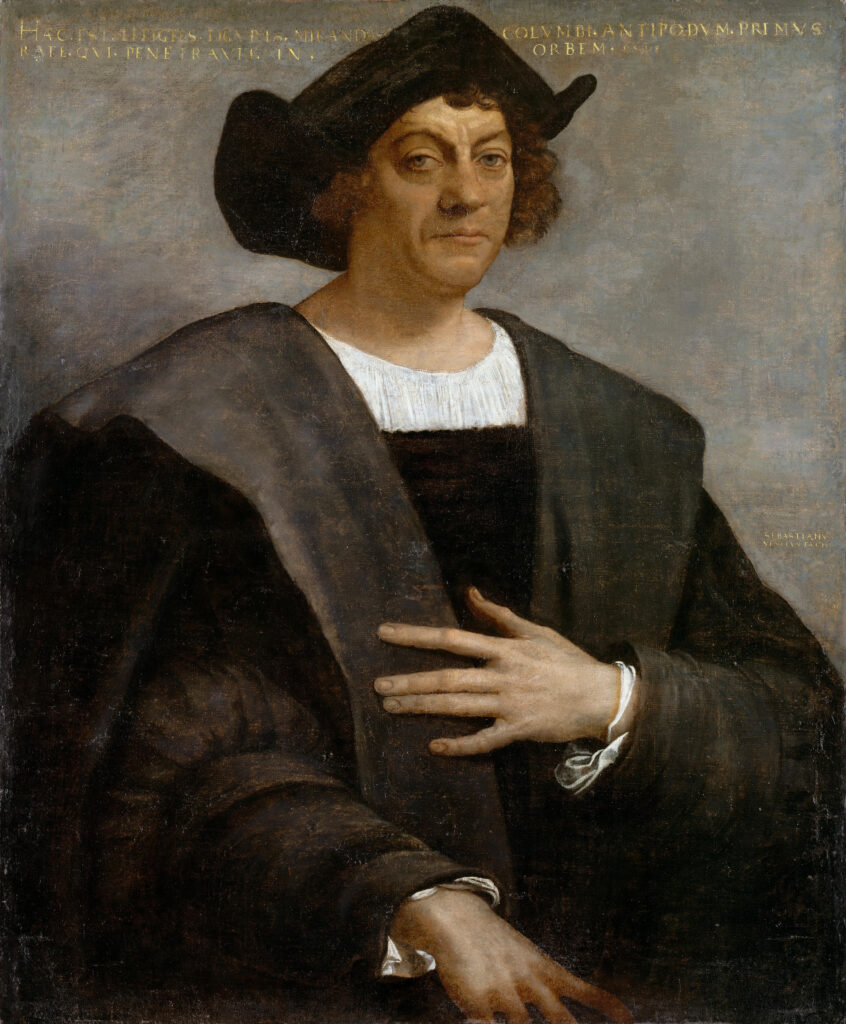 Sebastiano del Piombo, Portrait of a Man, Said to Be Christopher Columbus, 1519 Oil on canvas, 42 × 34.8 in Metropolitan Museum of Art, New York