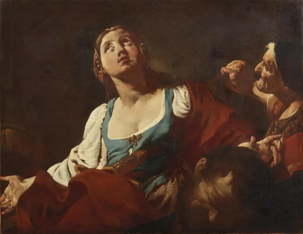 Giulia Lama, Judith with the Severed Head of Holofernes, 18th century Oil on canvas, 32.3 × 40.9 in Private Collection
