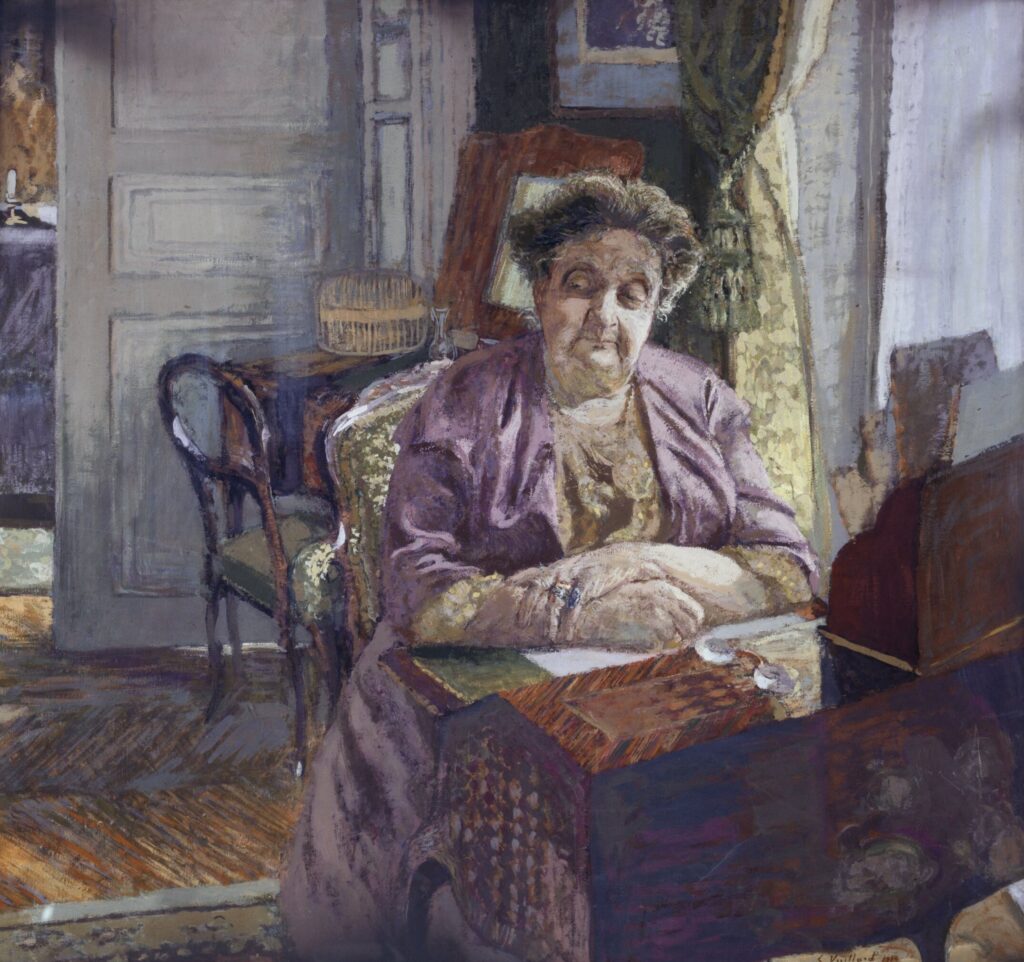 Édouard Vuillard, Portrait of Madame Frantz Jourdain, 1914 Marouflé on canvas, 41.3 × 44.3 in Petit Palais, Paris