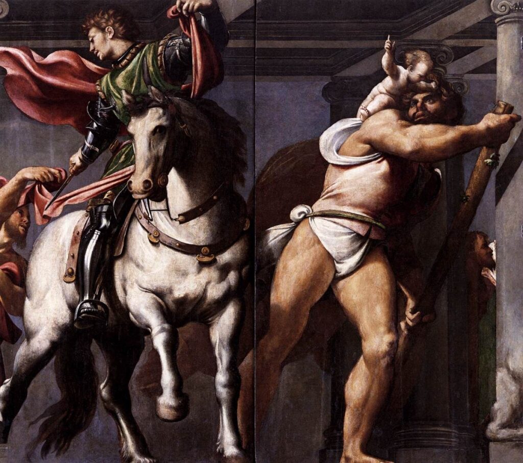 Pordenone, St Martin and St Christopher, 1528–1529 Oil on panels, 98.4 × 55.1 in Church of San Rocco, Venice