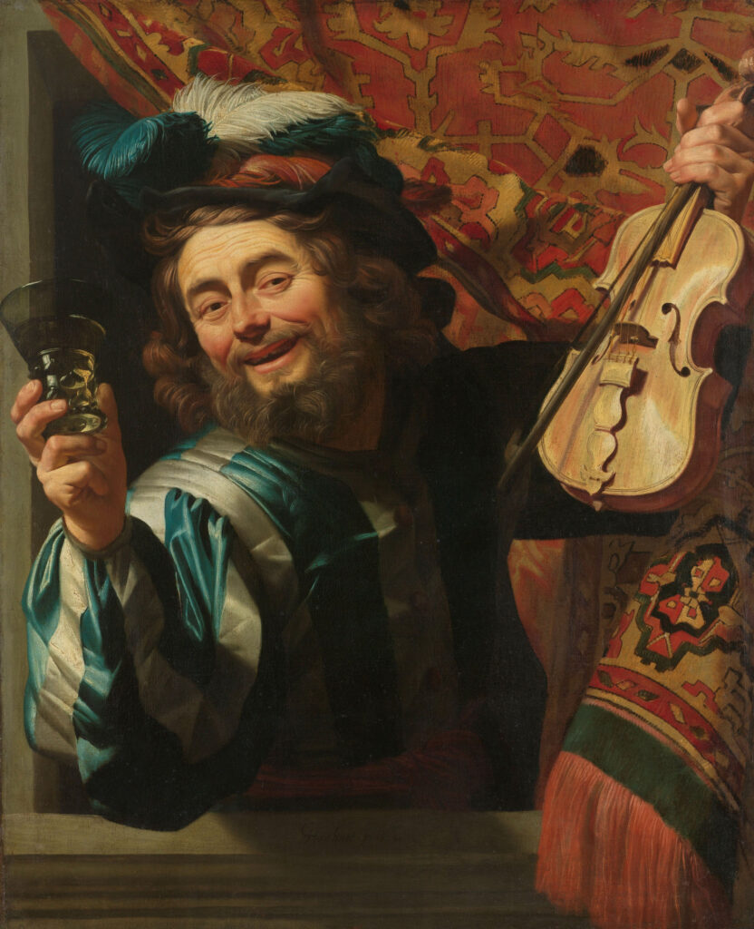 Gerrit van Honthorst, The Merry Fiddler, 1623 Oil on canvas, 42.2 × 34.8 in Rijksmuseum, Amsterdam