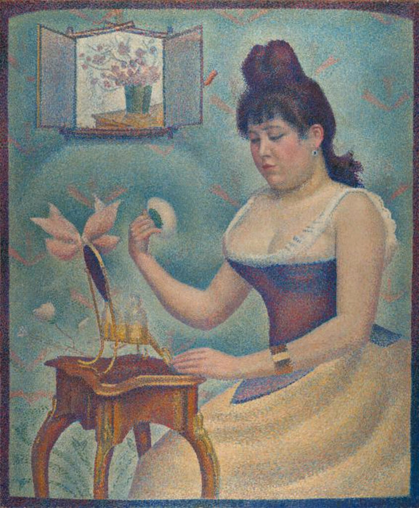 Georges Seurat, Young Woman Powdering Herself, 1888–1890 Oil on canvas, 37.6 × 31.3 in Courtauld Gallery, London