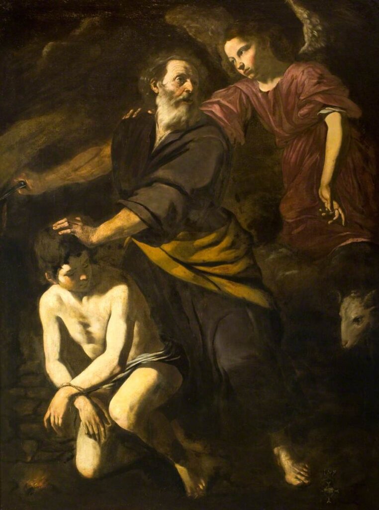 Giovanni Battista Caracciolo, The Sacrifice of Abraham Oil on canvas, 82 × 60.6 in Dundee Art Galleries and Museums