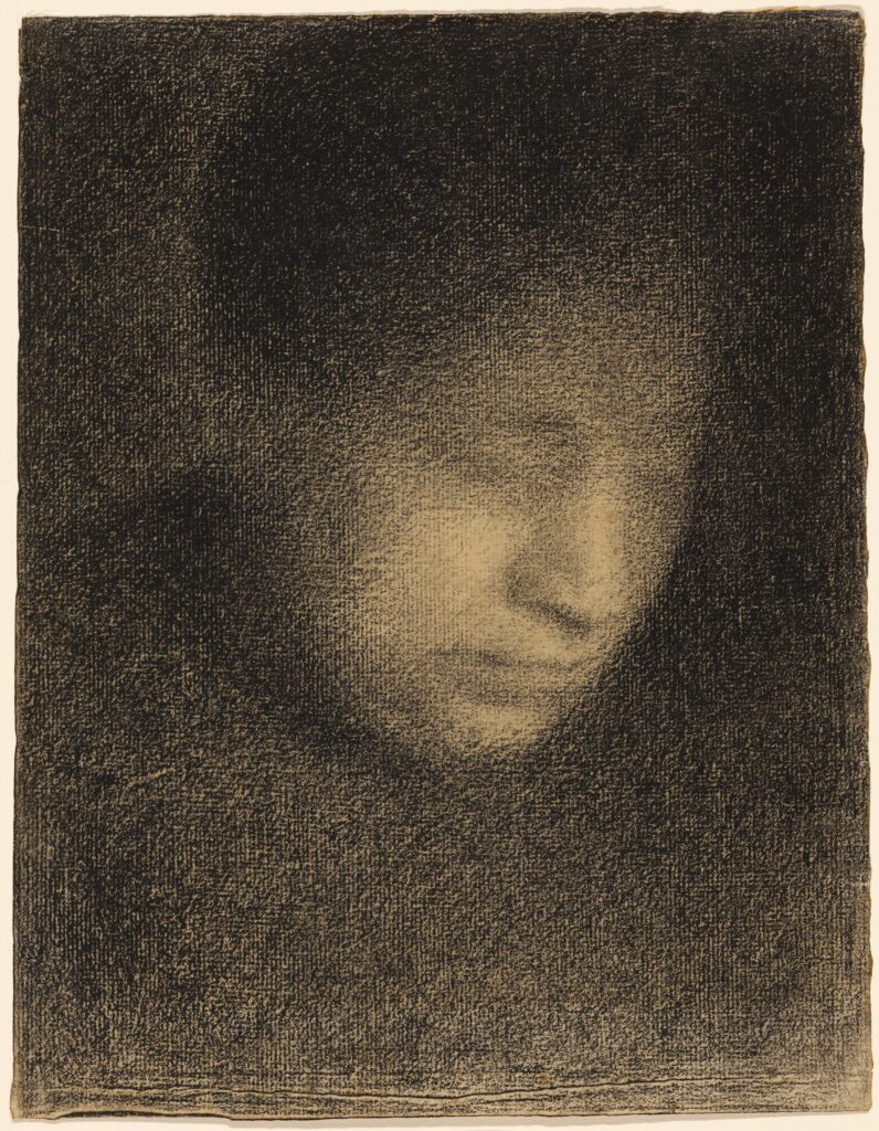 Georges Seurat, Madame Seurat, the Artist’s Mother, c 1882–1883 Conté crayon on Michallet paper, 12 × 9.1 in Getty Center, Los Angeles