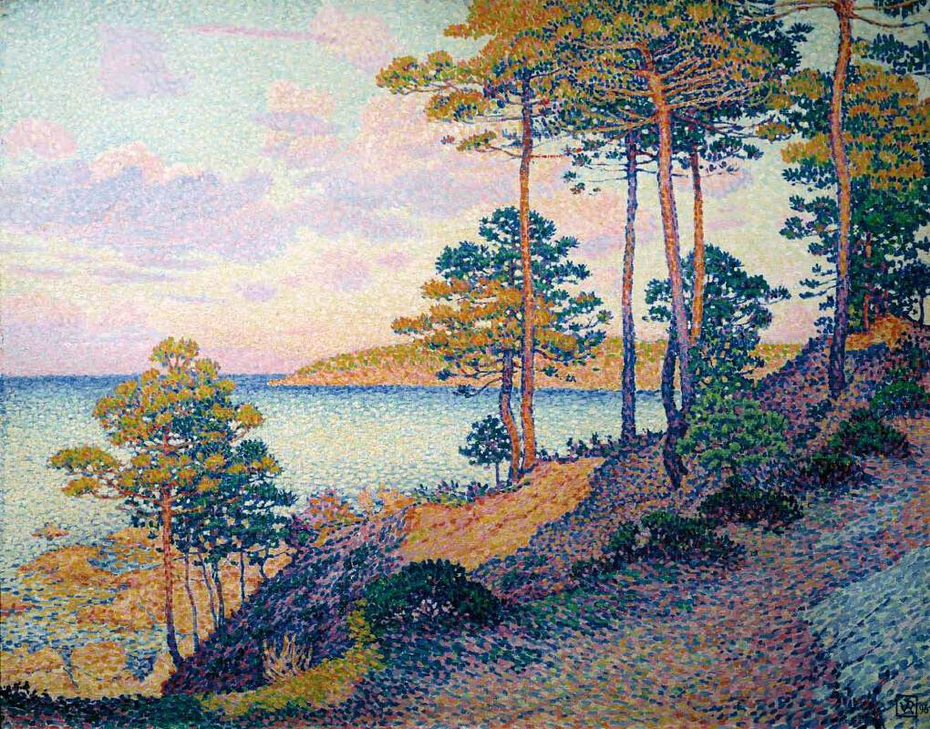 Théo van Rysselberghe, Pointe Saint-Pierre at Saint-Tropez, 1896 Oil on canvas, 30.1 × 38.2 in Nationalmusée um Fëschmaart, Luxembourg