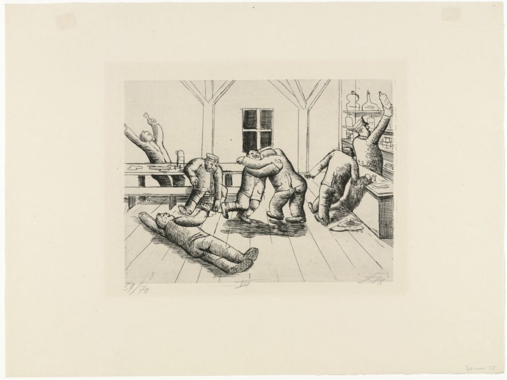 Otto Dix, Dead Sentry in the Trench, from The War, 1924 Etching and drypoint, 7.8 × 5.7 in Museum of Modern Art, New York