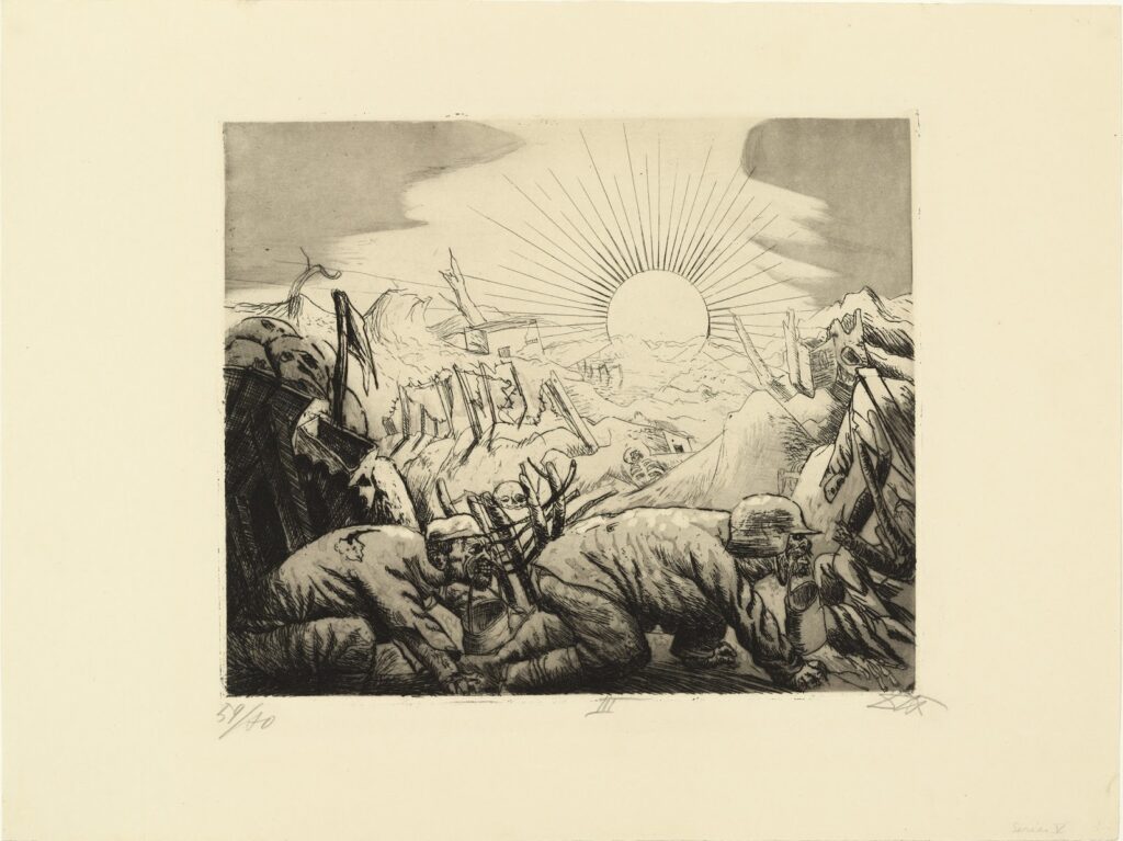 Otto Dix, Dawn, from The War, 1924 Etching and aquatint, 6.9 × 9.3 in Museum of Modern Art, New York