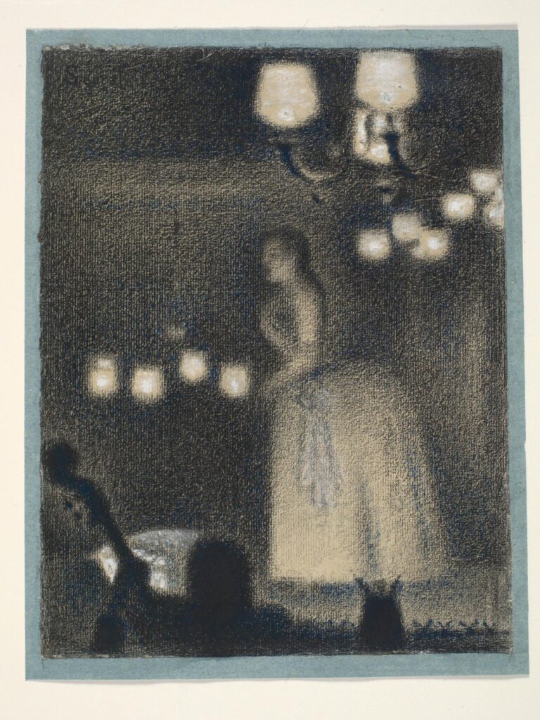Georges Seurat, Eden Concert, c 1886–1887 Conté crayon, gouache, chalk and ink on paper, 11.6 × 8.9 in Van Gogh Museum, Amsterdam