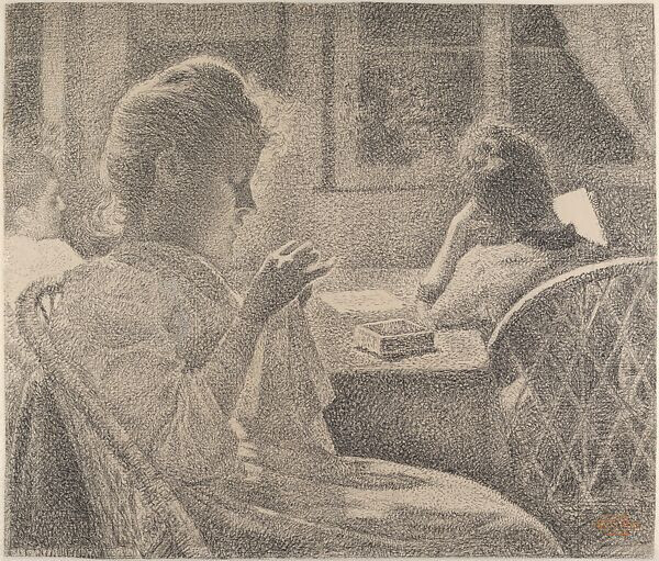 Théo van Rysselberghe, Intimacy, 1890 Conté crayon, 17.1 × 20 in Metropolitan Museum of Art, New York