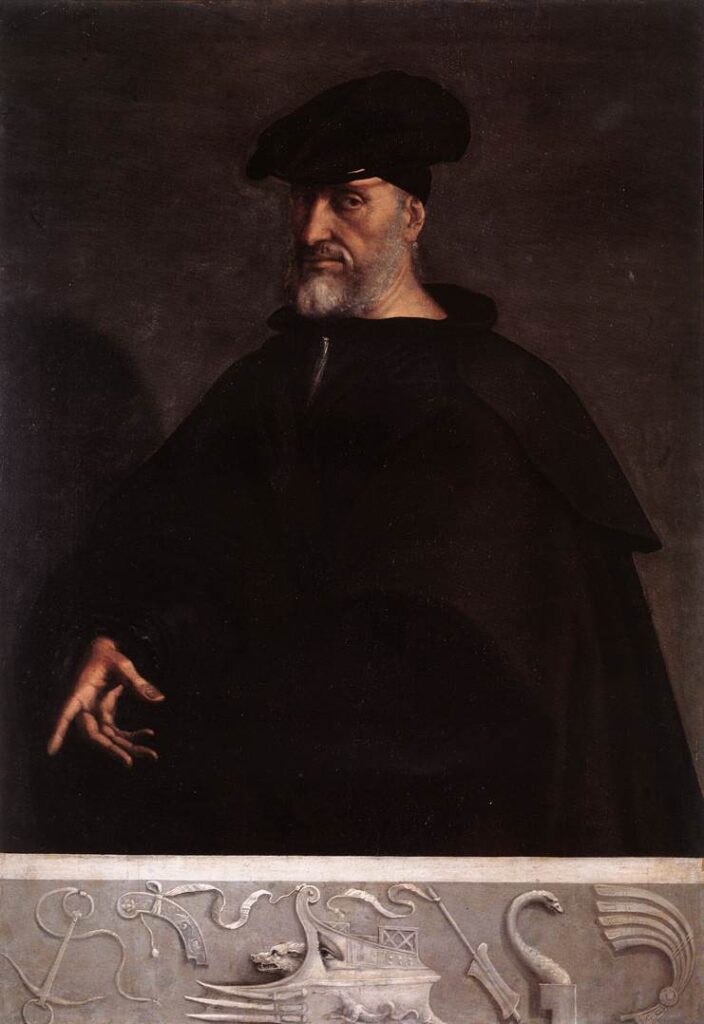 Sebastiano del Piombo, Portrait of Andrea Doria, c 1526 Oil on panel, 60.2 × 42.1 in Villa del Principe, Genoa