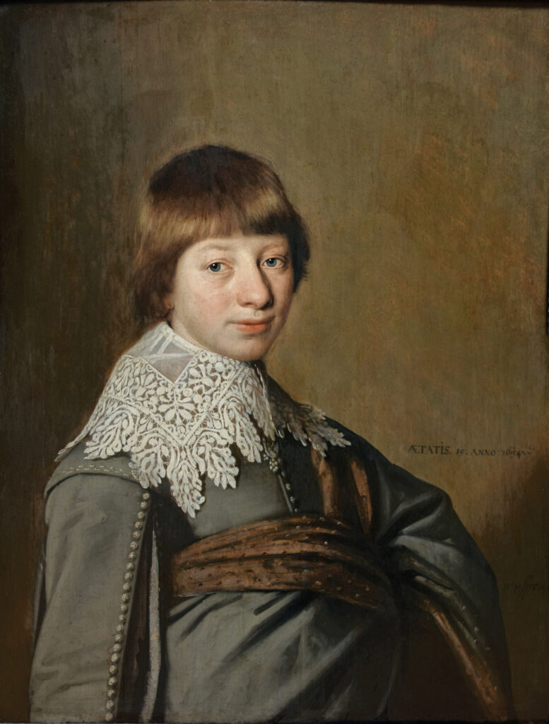 Johannes Cornelisz Verspronck, Portrait of a Young Man, 1634 Oil on panel, 27.5 × 19.6 in Palais des Beaux-Arts de Lille