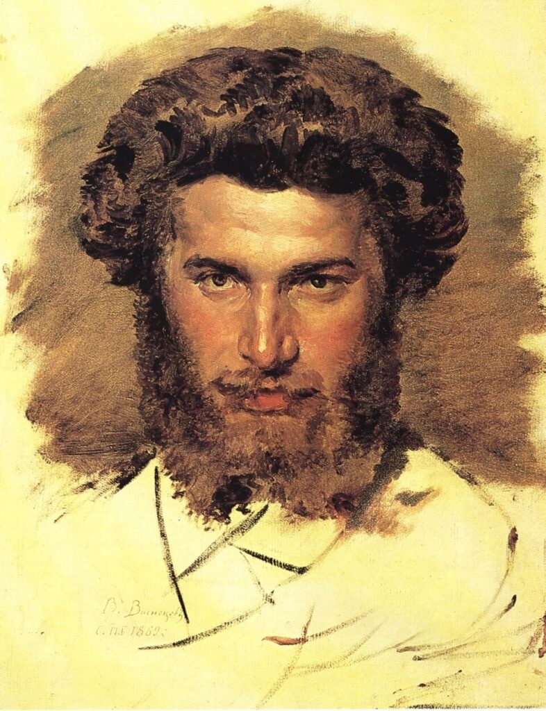 Viktor Vasnetsov, Portrait of the Artist Arkhip Kuindzhi, 1869 Oil on canvas, 18.1 × 14.2 in Tretyakov Gallery, Moscow