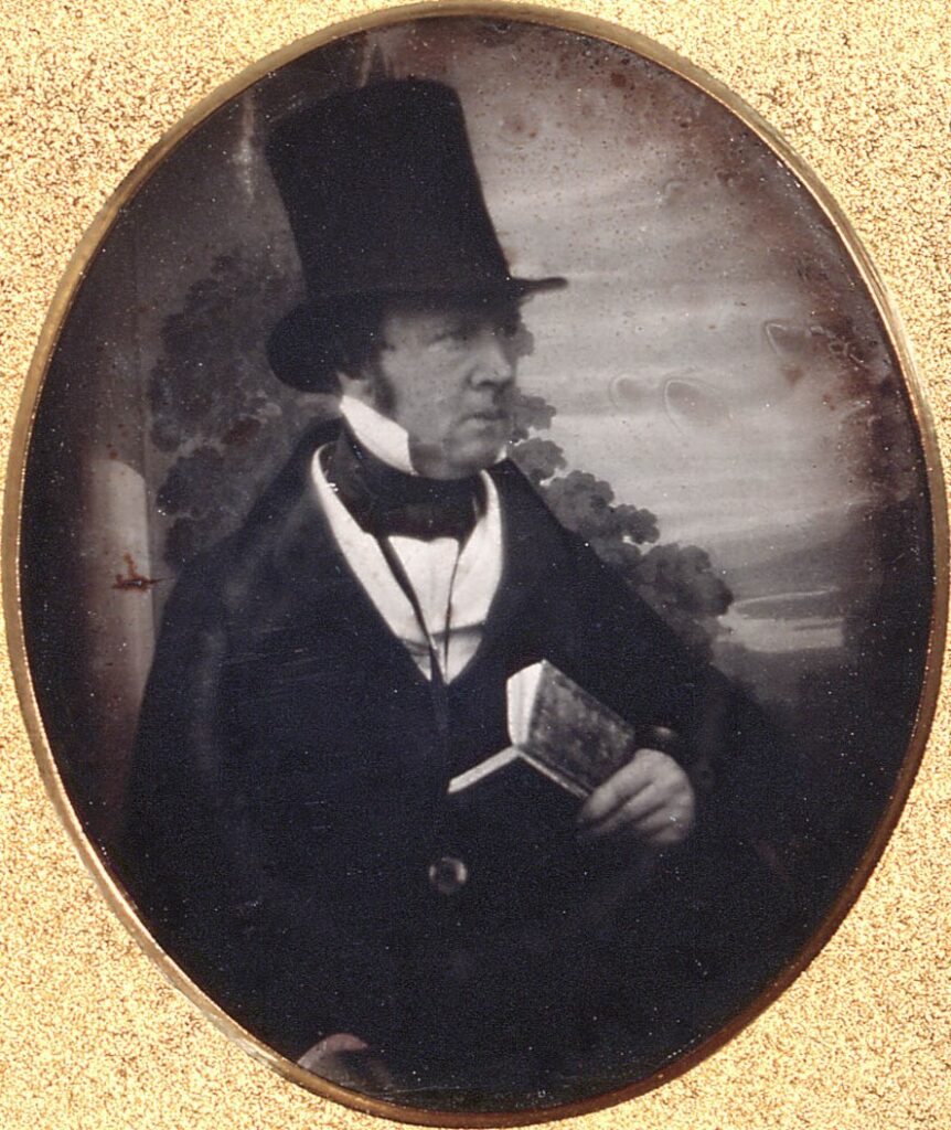 Portrait of William Henry Fox Talbot, early 1840s Daguerreotype by Antoine Claudet, 2.8 × 2.3 in British Library, London, UK