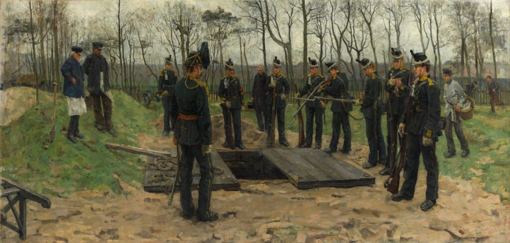 Isaac Israëls, Military Funeral, 1882 Oil on canvas, 65.9 × 118.9 in Kunstmuseum Den Haag