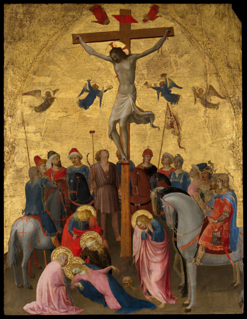 Fra Angelico, The Crucifixion, c 1420–1423 Tempera on wood, gold ground, 25.1 × 19 in The Metropolitan Museum of Art, New York, New York