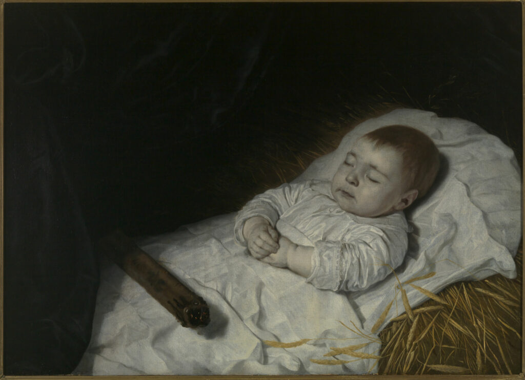 Bartholomeus van der Helst, Portrait of a Boy on His Deathbed, 1645 Oil on canvas, 24.8 × 34.1 in Museum Gouda, The Netherlands