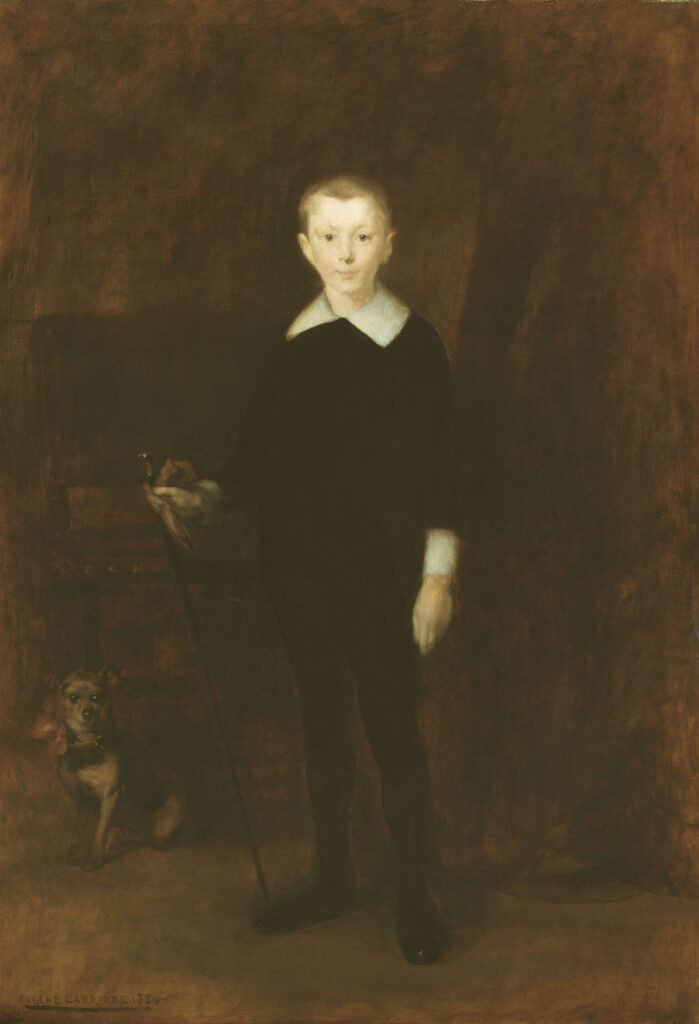 Eugène Carrière, Portrait of a Boy, 1886nOil on canvas, 69.3 × 47.5 innArt Institute of Chicago