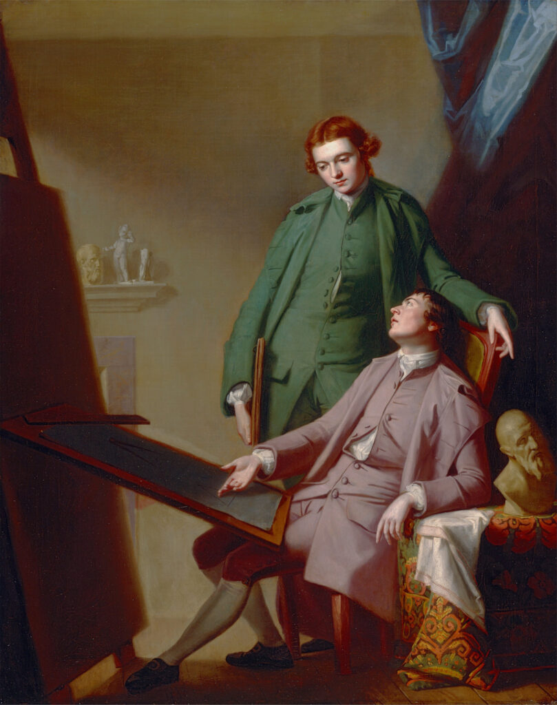 George Romney, A Conversation (The Artist’s Brothers Peter and James Romney), 1766 Oil on canvas, 43.5 × 34.5 in Yale Center for British Art, New Haven