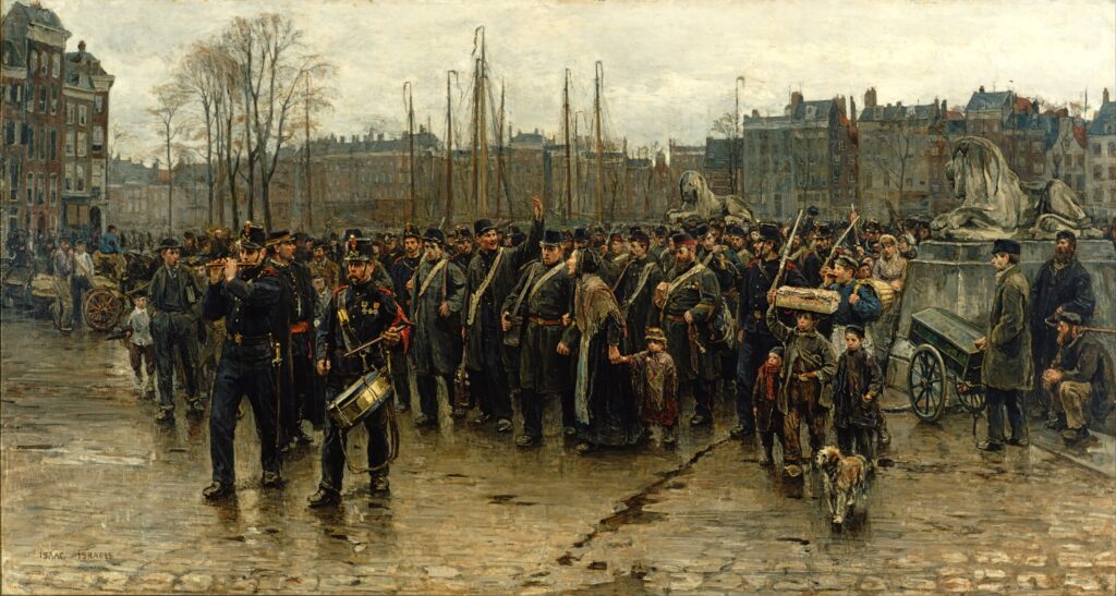 Isaac Israëls, Transport of Colonial Soldiers, 1883–1884 Oil on canvas, 63 × 118.1 in Kröller-Müller Museum, Otterlo, Netherlands
