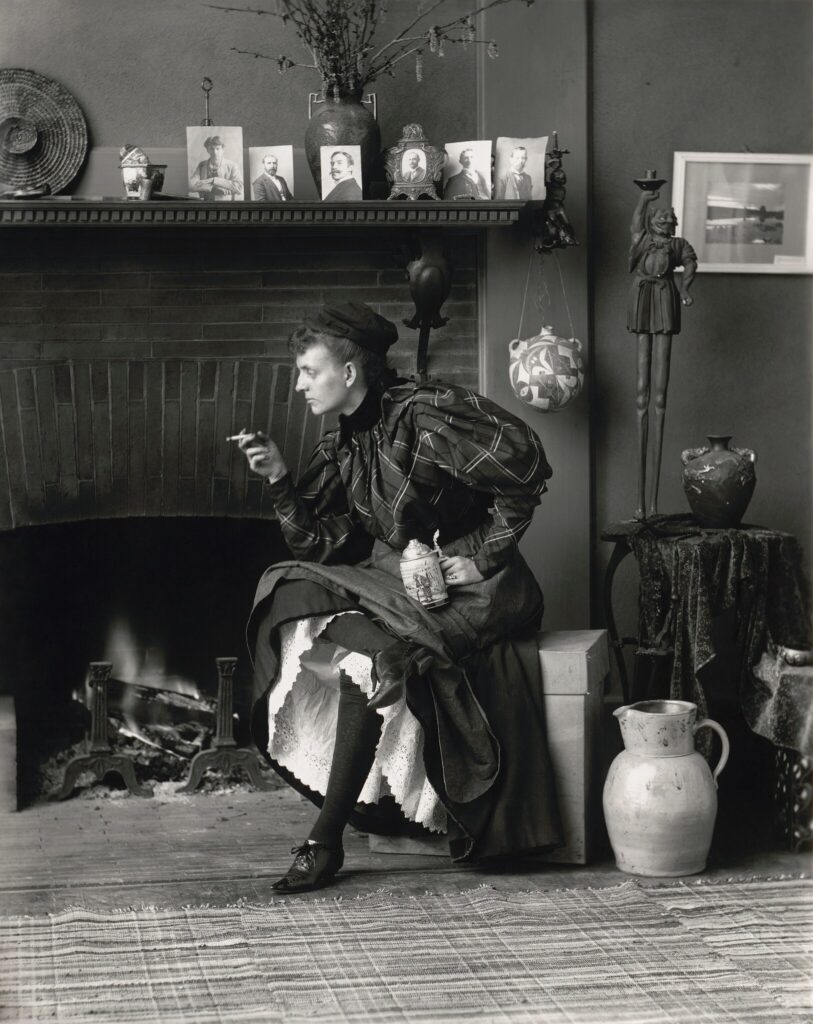 Frances Benjamin Johnston, Self-Portrait as the “New Woman”, 1896nGelatin silver print, 7.8 × 6.2 innLibrary of Congress, Washington DC
