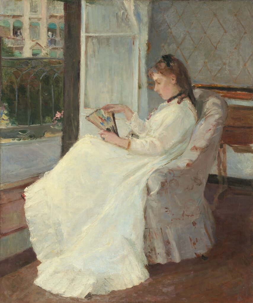 Berthe Morisot, The Artist’s Sister at a Window, 1869nOil on canvas, 21.6 × 18.2 innNational Gallery of Art, Washington, DC