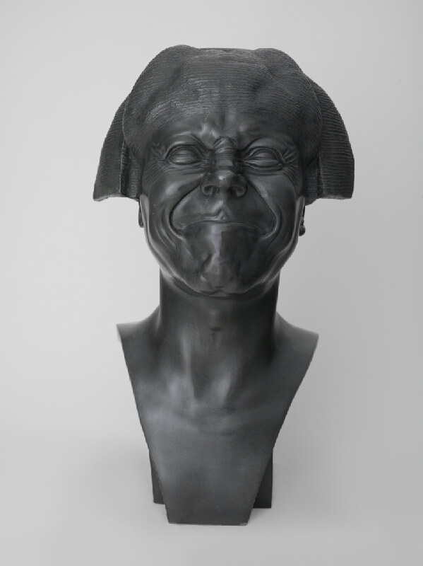 Franz Xaver Messerschmidt, A Grievously Wounded Man: Character Head No. 19, 1770–1783 (original design; later cast)Patinated lead-tin alloy cast, 18.1 × 10.2 × 9.3 inSlovak National Gallery, Bratislava