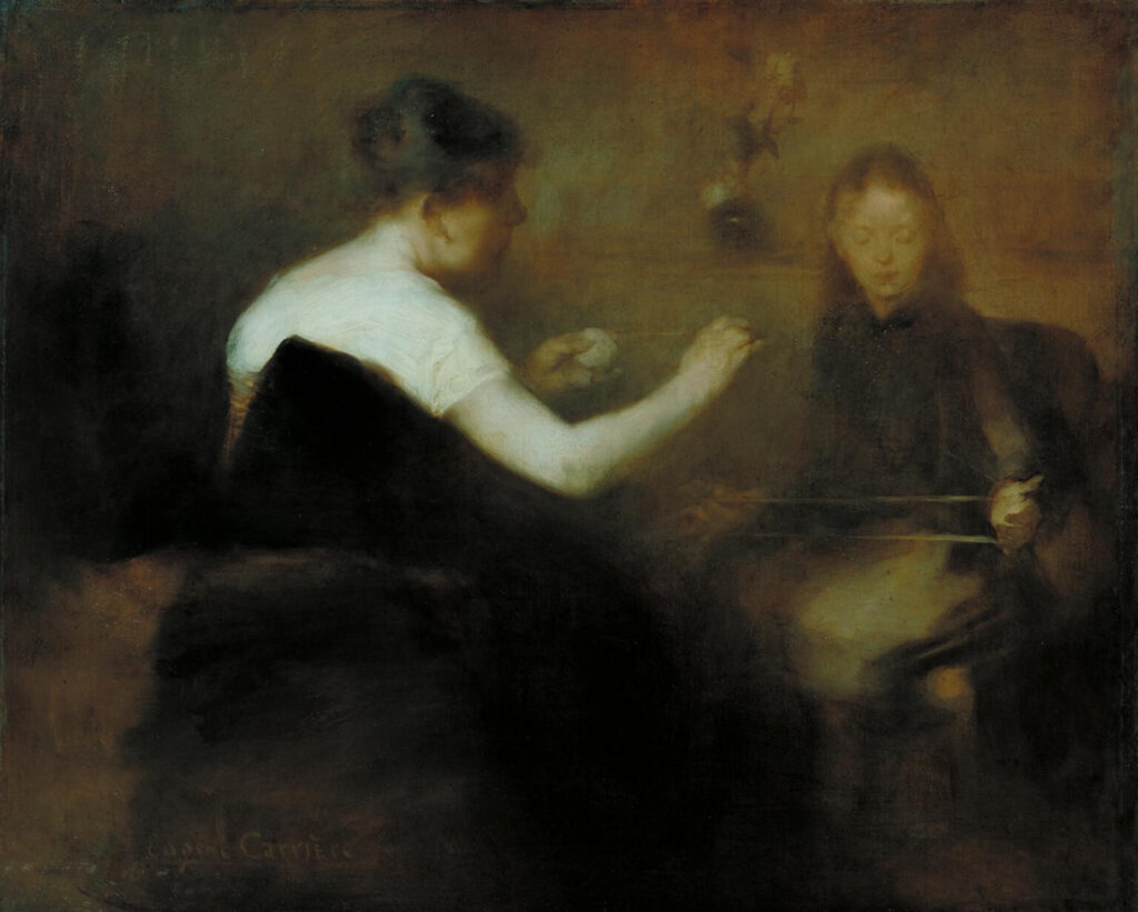 Winding Wool, 1887nOil on canvas, 23.5 × 28.9 innTate, LondonEugène Carrière,